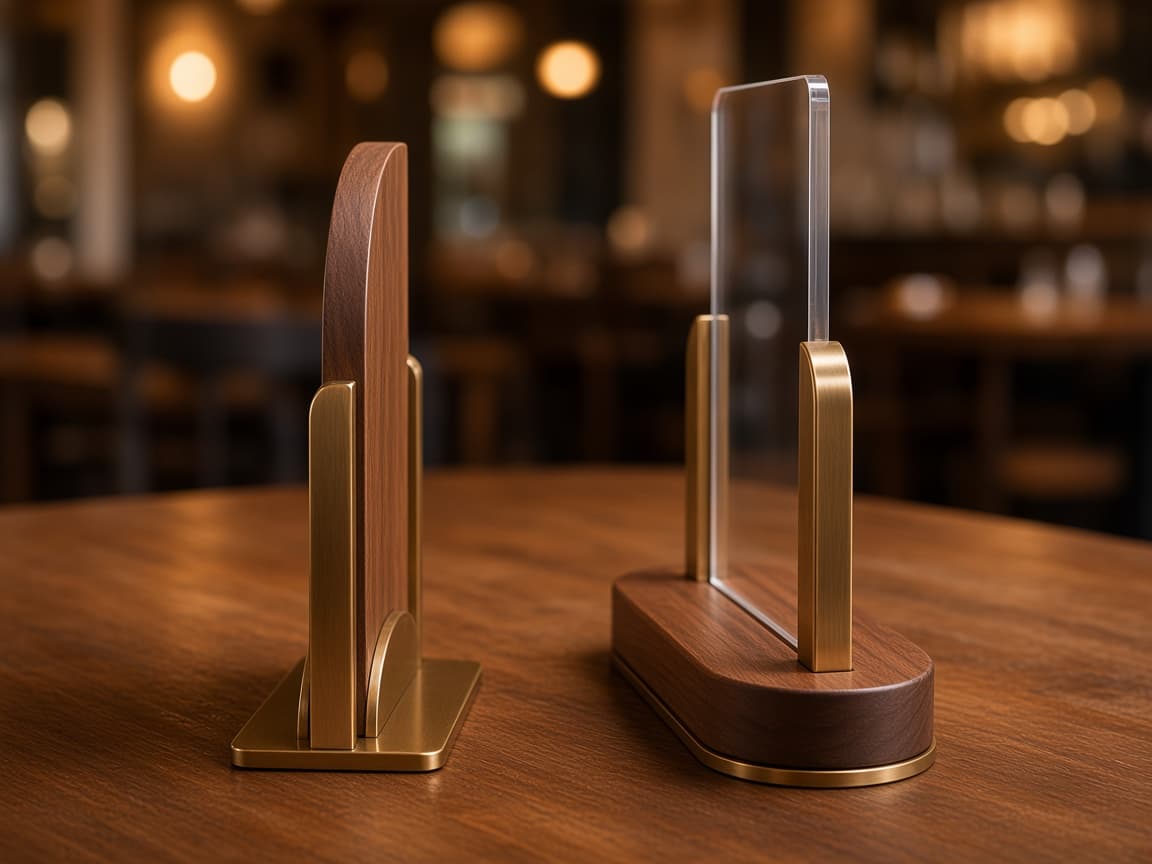 Restaurant Table Number Set design concept, side view