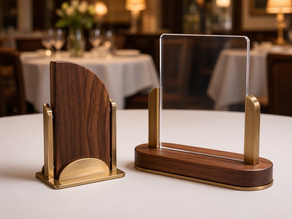 Restaurant Table Number Set design concept in a presentation setting